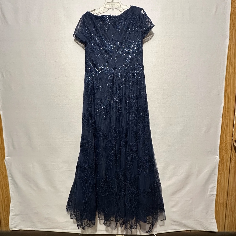 La Femme Midnight Blue Sparkle Maxi Dress - Picture 4 of 10